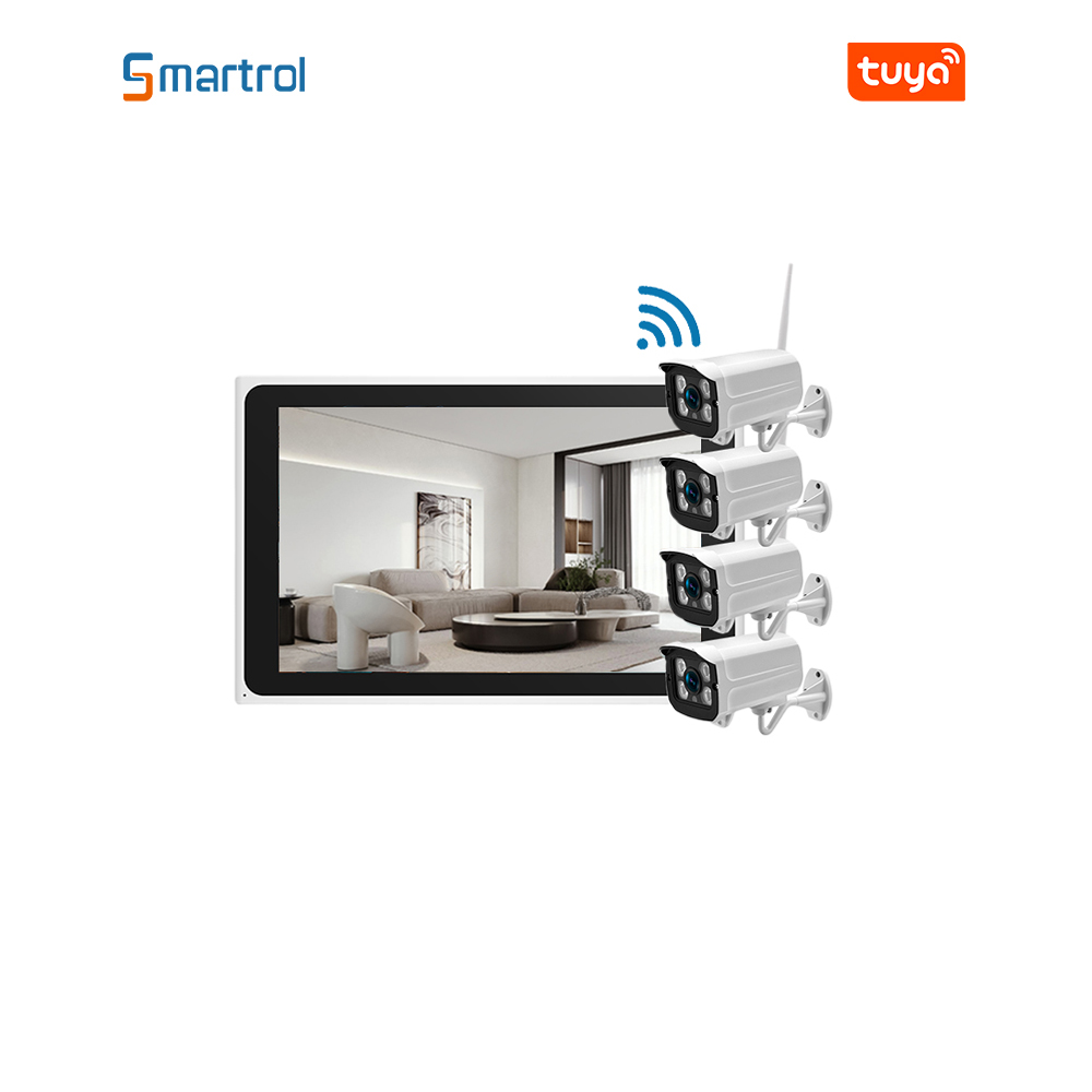 Wireless NVR Home Security Wifi Surveillance IP cameras system kit with Screen